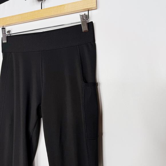 Adidas Womens Small S Black AeroReady Logo Leggings with Side Pocket Athletic - Picture 5 of 8